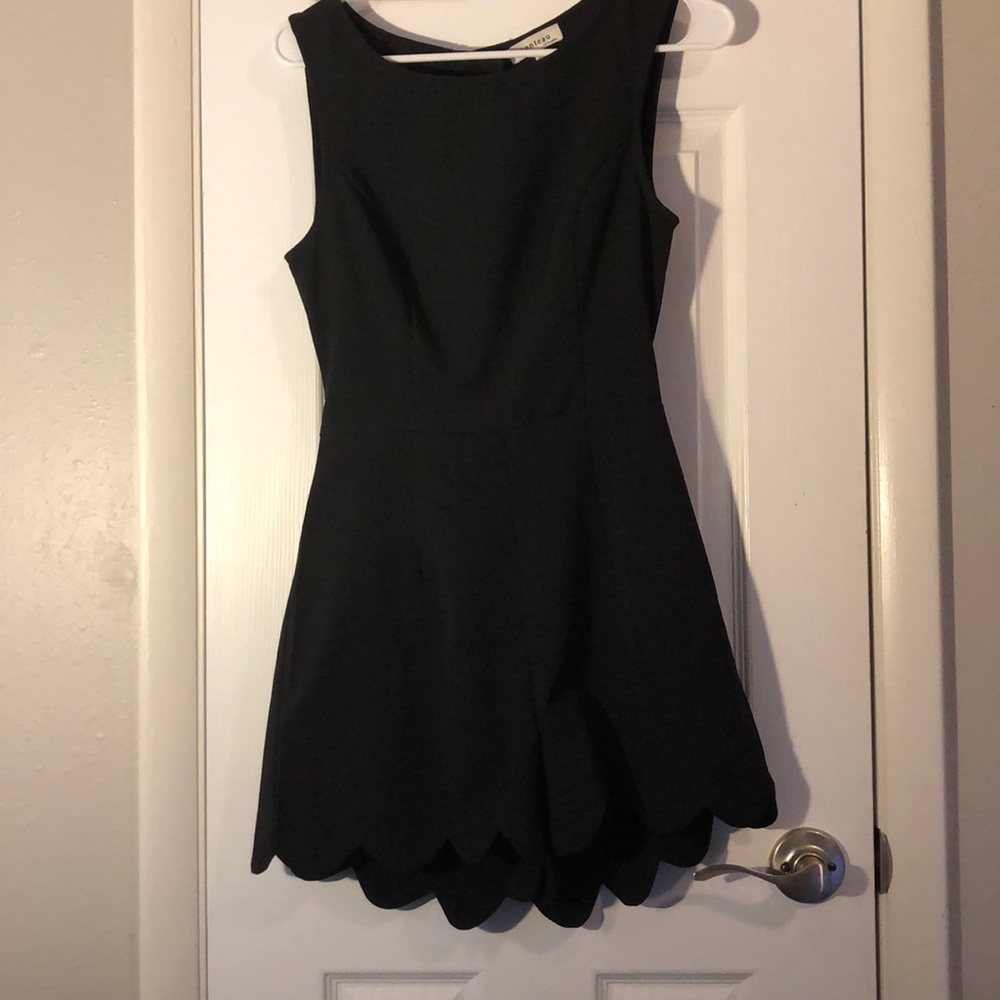 Black Monteau romper with scallops